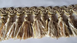 ELFENBEINBEIGE GOLD TAUPE BAND QUASTENBLENDE VOM HOFT - Bild 1 von 4
