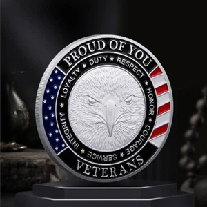 Moneda Desafío Militar Gracias por Tu Servicio Plata Coleccionar Conmemorativa - Imagen 1 de 9