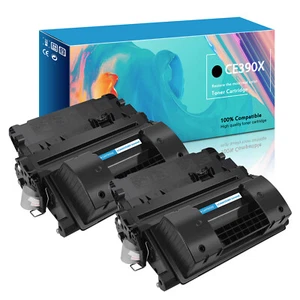 2PK Black Toner Cartridge for HP CE390X 90X LaserJet MFP M4555h M4555f M4555fskm - Picture 1 of 22