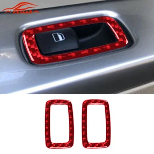 Interruptor de elevación de ventana de puerta trasera de fibra de carbono rojo moldura de marco para Jeep Liberty 08-12 - Imagen 1 de 7