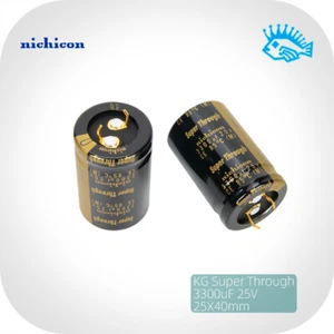 Condensador electrolítico de audio súper a través de NICHICON 3300uF 25V3300uF KG 25x40 mm - Imagen 1 de 3
