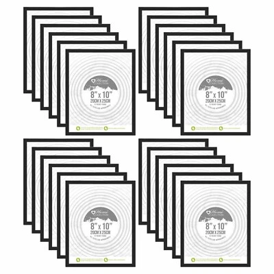 [Conjunto de 96] Molduras para fotos 8" x 10" estireno preto plano retrato suporte de parede - Imagem 1 de 4