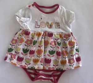 Zutano Girls Flower Tulip Floral Pink Love Stripe Short Outfit Dress 18 Months - Picture 1 of 7