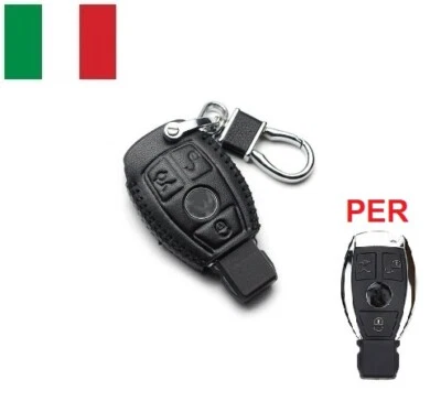 1 Portachiavi Cover Guscio per Chiave Mercedes Classe C E AMG 3 Tasti Similpelle - Immagine 1 di 4