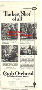 VIER Schnaps Print Anzeigen von 1934: Crown & Crab Orchard Whiskey, Rye, VOP Scotch - Bild 1 von 4