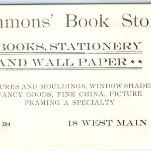 c1900s Marshalltown, IA JB Simmons Book Store Stationery Print Ad Wall Paper C42 - Bild 1 von 3