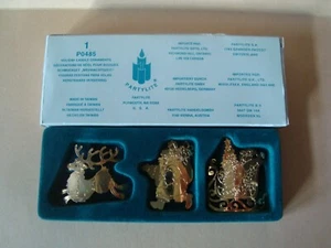 Vintage 1980's PartyLite Holiday Candle Ornaments Polished Brass 3 pc P0485 - Picture 1 of 4