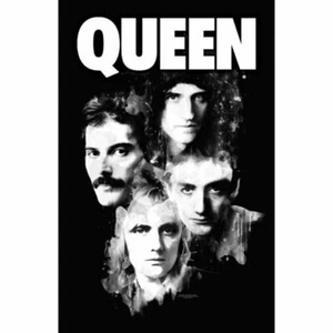 QUEEN FACES LARGE SIZE TEXTILE POSTER FLAG OFFICIALLY LICENSED - Picture 1 of 7