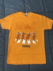 3-University of Texas UT LONG HORNS SXSW Crew T Shirt Size Medium Very Soft - Picture 1 of 4