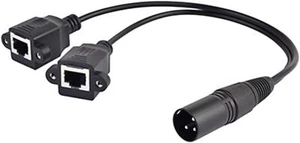 XLR 3 Pin Male to 2 RJ45 Female Adapter Cable XLR Male to 2 RJ45 Female - Picture 1 of 4
