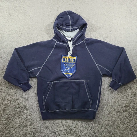 St Louis Blues Hoodie Mens Small Blue NHL Hockey Team Sports Logo Sweater Cover