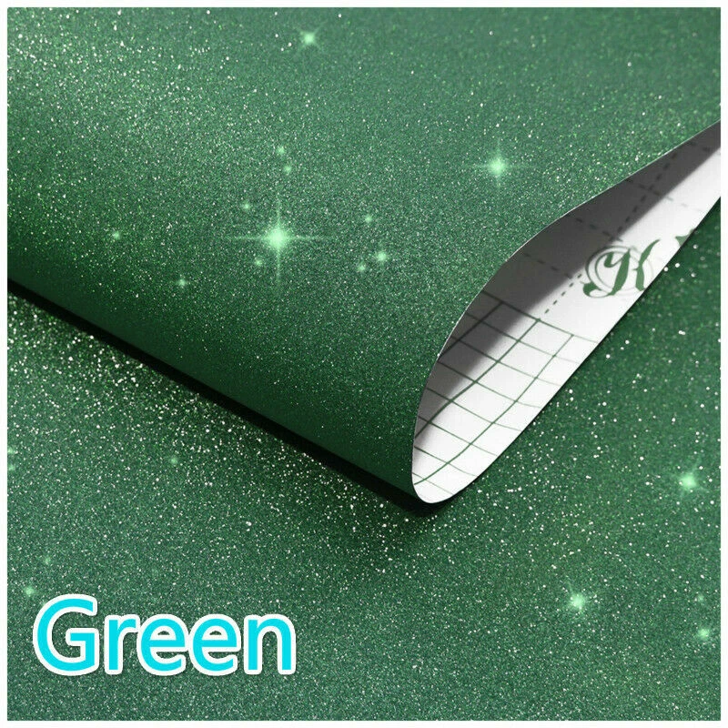 Self Adhesive Glitter Shiny Wallpaper DIY Craft Sticker Wall Home Adorn Gold - Image 1 of 4