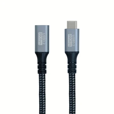 2Meter (6.56Ft) USB 3.2 Gen2 20Gbps  USB-C Type-C Extension Cable Fast Charging - Image 1 of 2