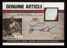 2004-05 Fleer Genuine Article Dwyane Wade GAME USED Patch AUTO /20 Heat! HOF!