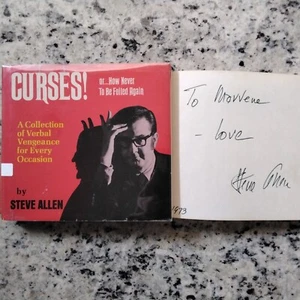 Steve Allen SIGNED 1973 Curses Book TV Host Vengeance Drawings Humor HC/DJ - Picture 1 of 9