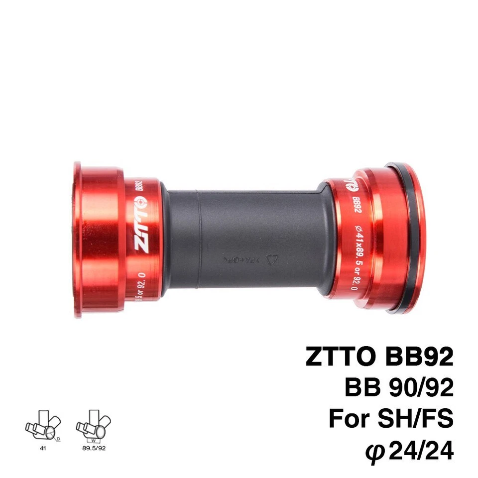 BB92 MTB Press Fit Bottom Bracket 41mm Road Bike PF92 BB86 BB90 BB 24mm Crankset - Image 1 of 4
