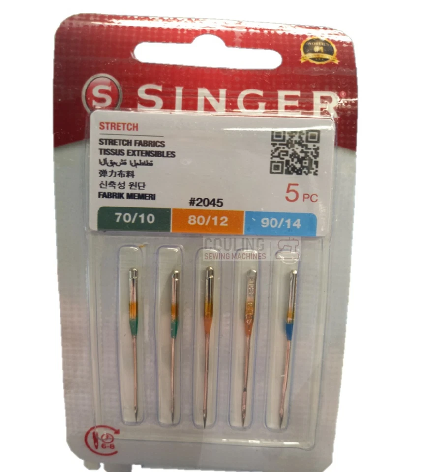 GENUINE SINGER SEWING MACHINE 2045 BALL POINT STRETCH KNITS NEEDLES 70,80 90 MIX - Image 1 of 1