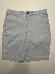 NWT $49 J Crew CREWCUTS Boys Stanton Seersucker Shorts Size 14 Blue White Stripe - Picture 1 of 10