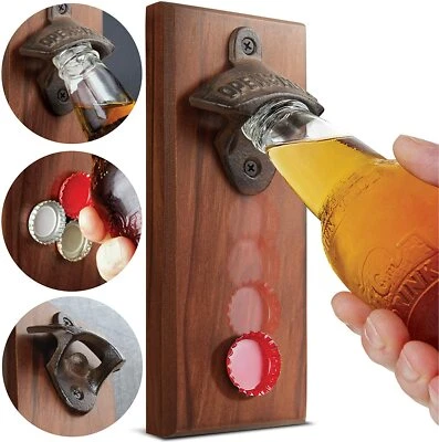 Sharper Image Cap Catching Magnetic Bottle Opener Mountable or Magnetic attach - Image 1 of 4
