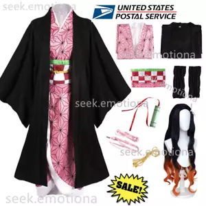 Demon Slayer Kamado Nezuko Kimetsu No Yaiba Anime Cosplay Kostüm Damen Hallowee - Bild 1 von 10