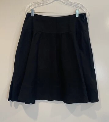 Falda Larry Levine negra mezcla de lino línea A cintura caída para mujer talla 8 (1081) Foto 1 de 4