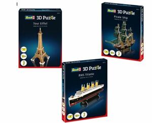 Revell 3D Puzzle, Auswahl Eiffelturm, Titanic, Piratenschiff, Mühle, Turm, Tower