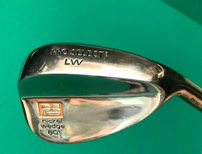 Near Mint Pro Select Nickel 60* Lob Wedge LW Stiff Flex Steel Shaft RH Golf Iron - Image 1 of 4