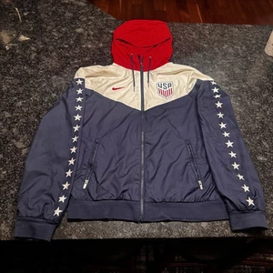 Rara giacca Nike calcio USA uomo taglia small rossa bianca blu windrunner AJ6519-410 - Foto 1 di 9