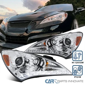 Fits 10-12 Hyundai Genesis 2Dr Coupe LED Strip Projector Headlights Head Lamps - Picture 1 of 13