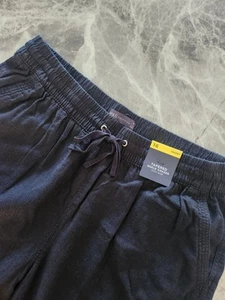 M&S Flax Linen Tapered Ankle Grazer Trousers ~ High Rise ~ Size 16 Short - Picture 1 of 9