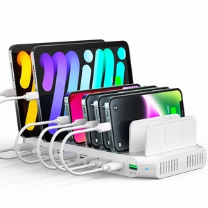 USB Fast Charging Station with Quick Charge 3.0, 60W 10 Port Charging Stand f... - Picture 1 of 7