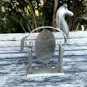 VTG MCM Metal Sculpture Horse Gong Elongated Body & Legs Bertil Bernhardt Style - Picture 1 of 10