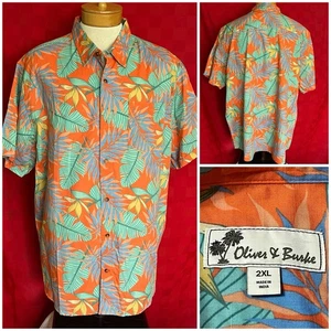 Neu Oliver & Burke Marke Hawaiihemd Größe 2XL Dry Fit Hawaii Urlaub Knopf - Bild 1 von 10