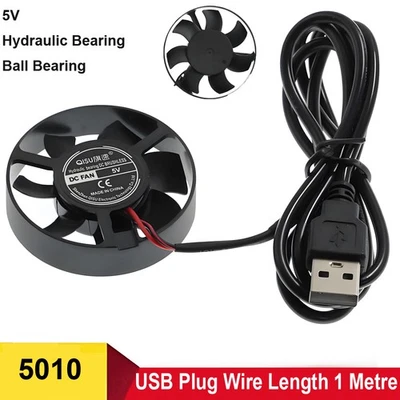 5010 DC Brushless 5V USB Plug Silent Round Cooling Cooler Fans For Computer Case - Image 1 of 4