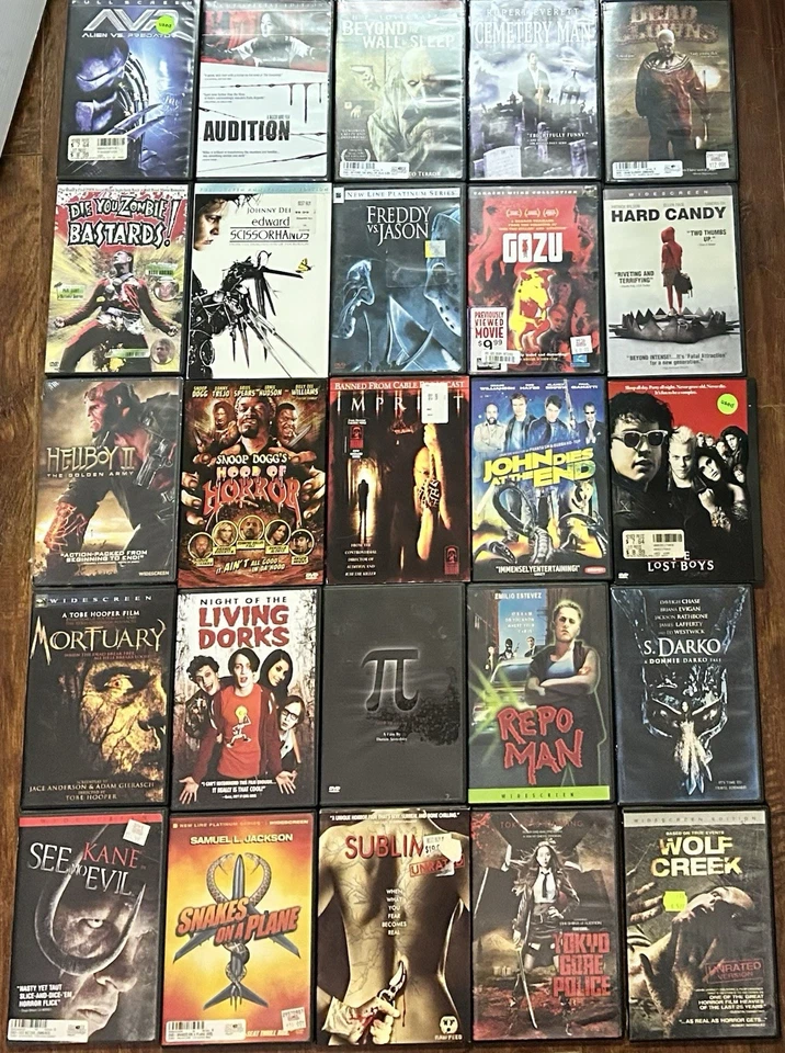 Лот из 25 фильмов ужасов DVD Creatures Slashers Supernatural Grindhouse редкая B - Изображение 1 из 3