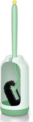 Toilet Bowl Brush Holder Set with Curved Bristle for Under Rim Deep Cleaning - Image 1 of 4