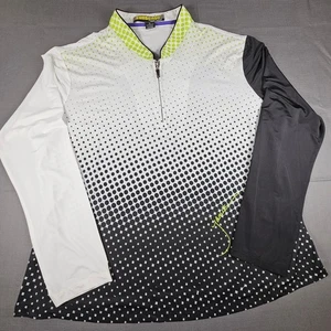 Pullover SunSense by Jamie Sadock XL Golf Pickleball Blanco Negro Verde Lunares - Imagen 1 de 10