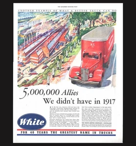 WHITE MOTOR COMPANY TRUCKS 1942 SATURDAY EVENING POST Orig WWII Magazine Ad - Bild 1 von 1