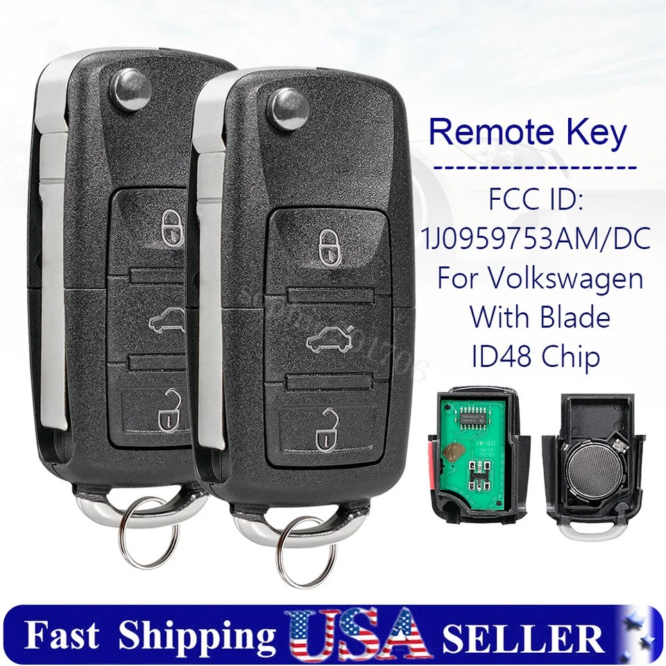 2 Mando a distancia de repuesto para Volkswagen Beetle 2002 2003 2004 2005 2006 Foto 1 de 4