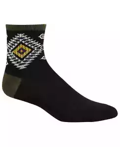 Sun + Stone Men's 1-Pair Half Calf Quarter Socks, Black Diamond, Shoe Size 7-12 - Picture 1 of 4