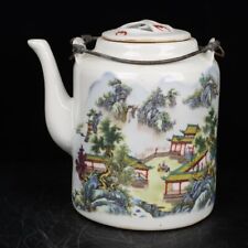 Chinese Old porcelain Pink figure painting with landscape patterns on teapots