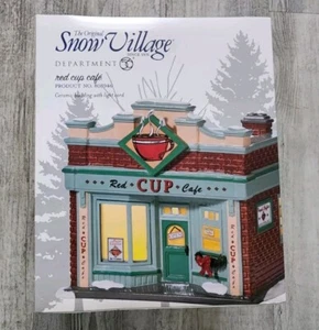 Department 56 Snow Village 'Red Cup Café' #808946 Navidad Raro Café Caja Abierta - Imagen 1 de 5