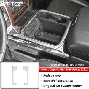 Front Cup Holder Side Panel Trim Decor Cover for Dodge Ram 1500 2015-2017 Chrome - Bild 1 von 9