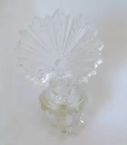 VINTAGE IMNPERIAL GLASS IRICE 6 1/2" HOBSTAR PRESSED GLASS PERFUME BOTTLE - Picture 1 of 7