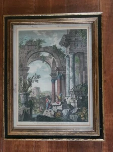 Vintage Etching After Geo. Paolo Pannini Painting Gilted Frame Italy 21" x 27" - Picture 1 of 17