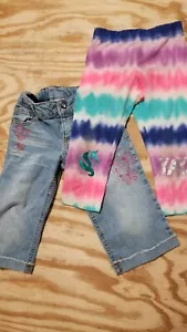 Lot two Girls kids bottom Leggings Jeans Size 5T - Picture 1 of 6