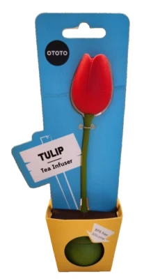 Infusor de té de tulipán OTOTO - Silicona sin BPA y té 100 % de grado alimenticio empinado - ROJO Foto 1 de 4
