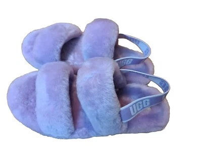 Zapatillas UGG "Oh Yeah" Talla 9 Lila Flor Slides Australia Piel de Oveja Lana 1107953 Foto 1 de 4