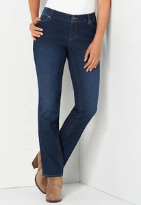 New! 9661 Christopher Banks SLIM, Straight Fit, Mid-Rise, PERFECT JEAN, Petite - Picture 1 of 3