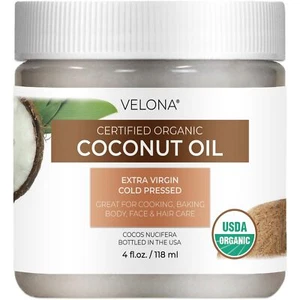 Velona USDA Certified Organic Coconut Oil Extra Virgin -4 oz | Food and Cosmetic - Picture 1 of 1